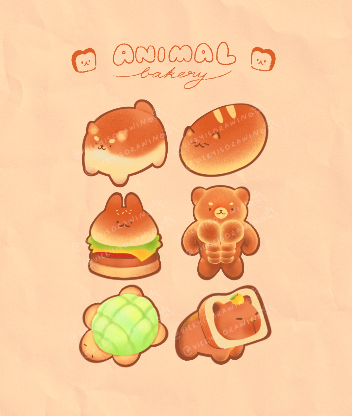 Animal Bakery Sticker Pack