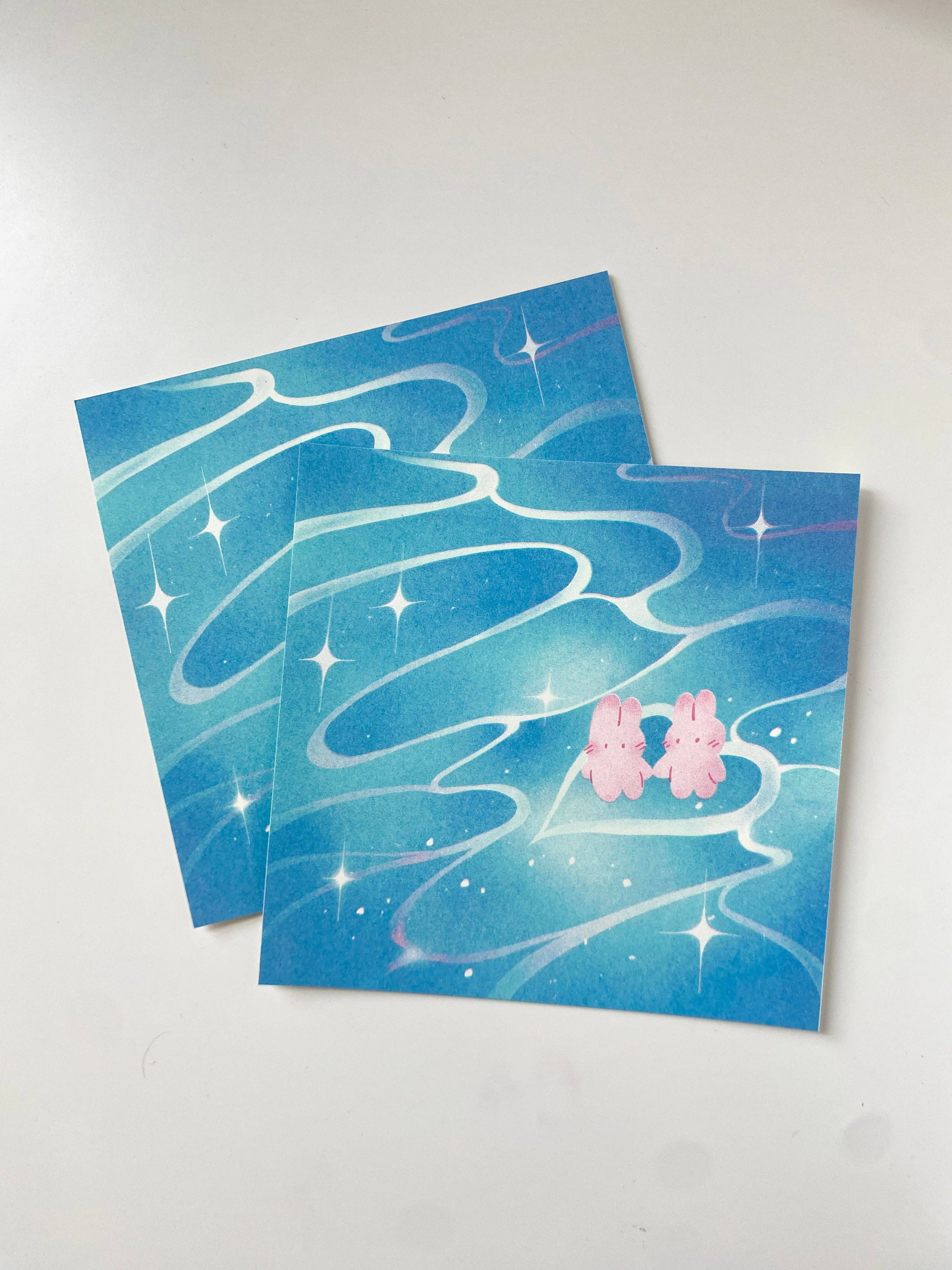 Water Ripples Risograph Print