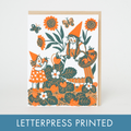 Strawberry Picking Gnome Letterpress Greeting Card by Phoebe Wahl