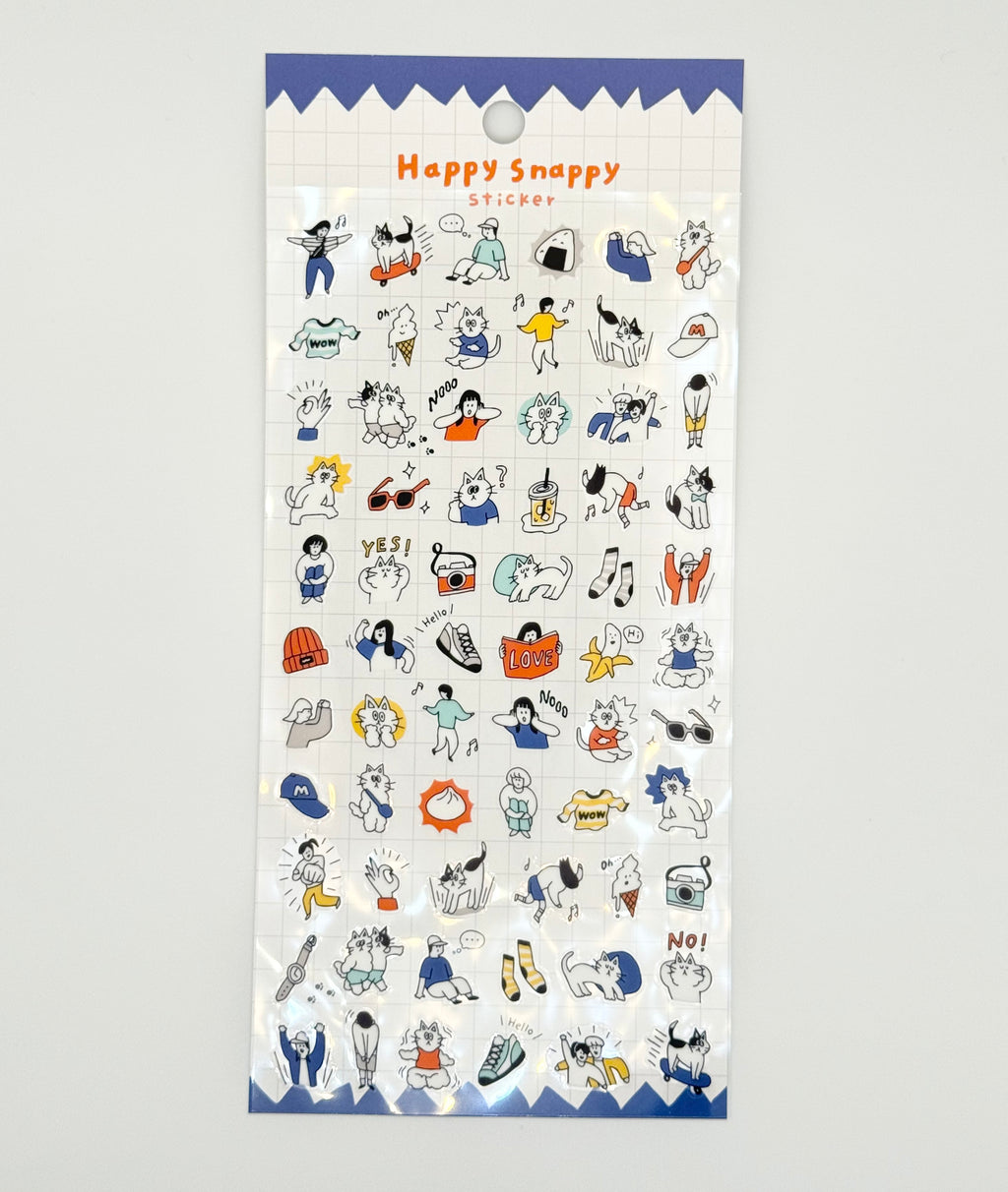 Happy Snappy Sticker Sheet - Blue