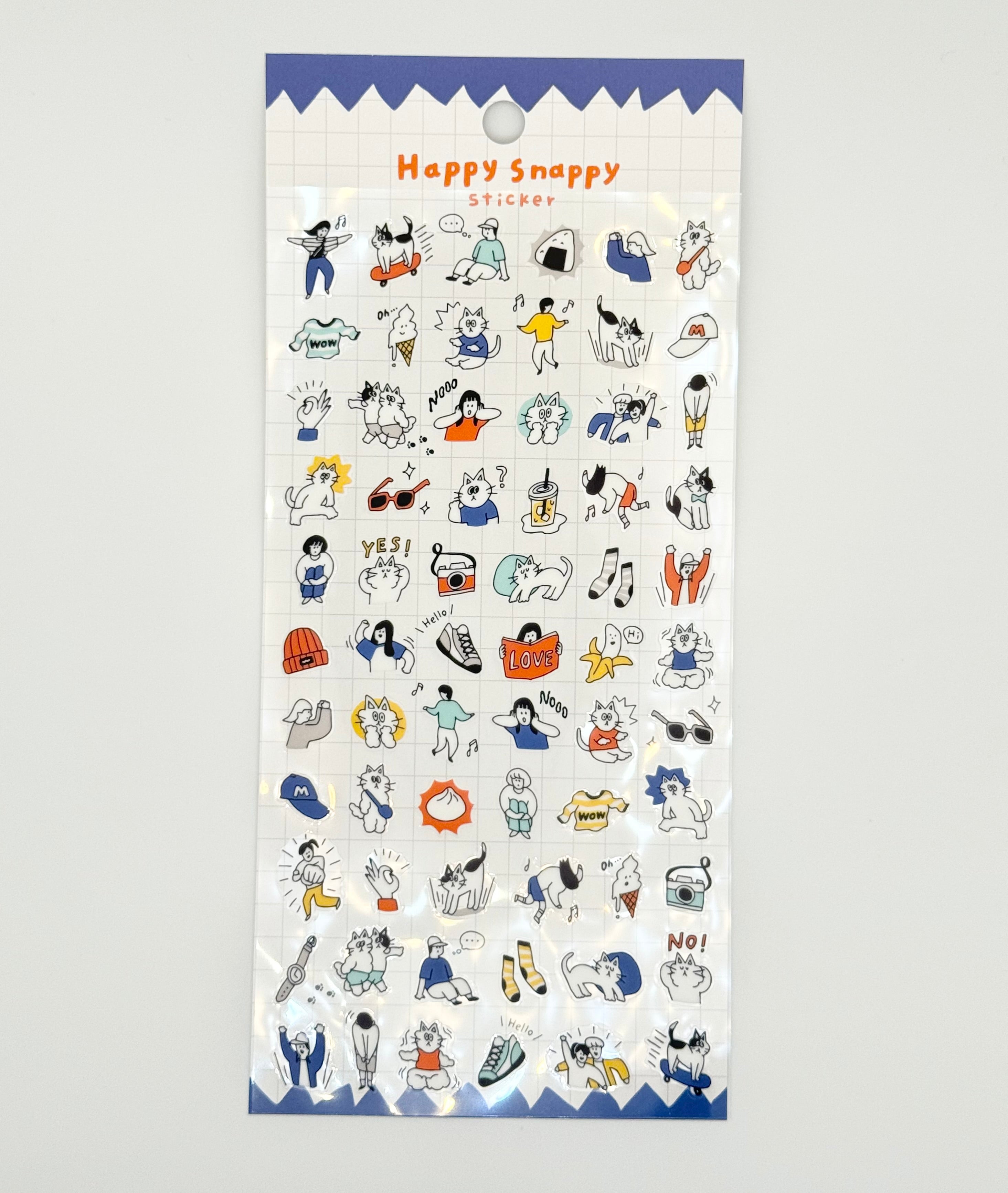 Happy Snappy Sticker Sheet - Blue