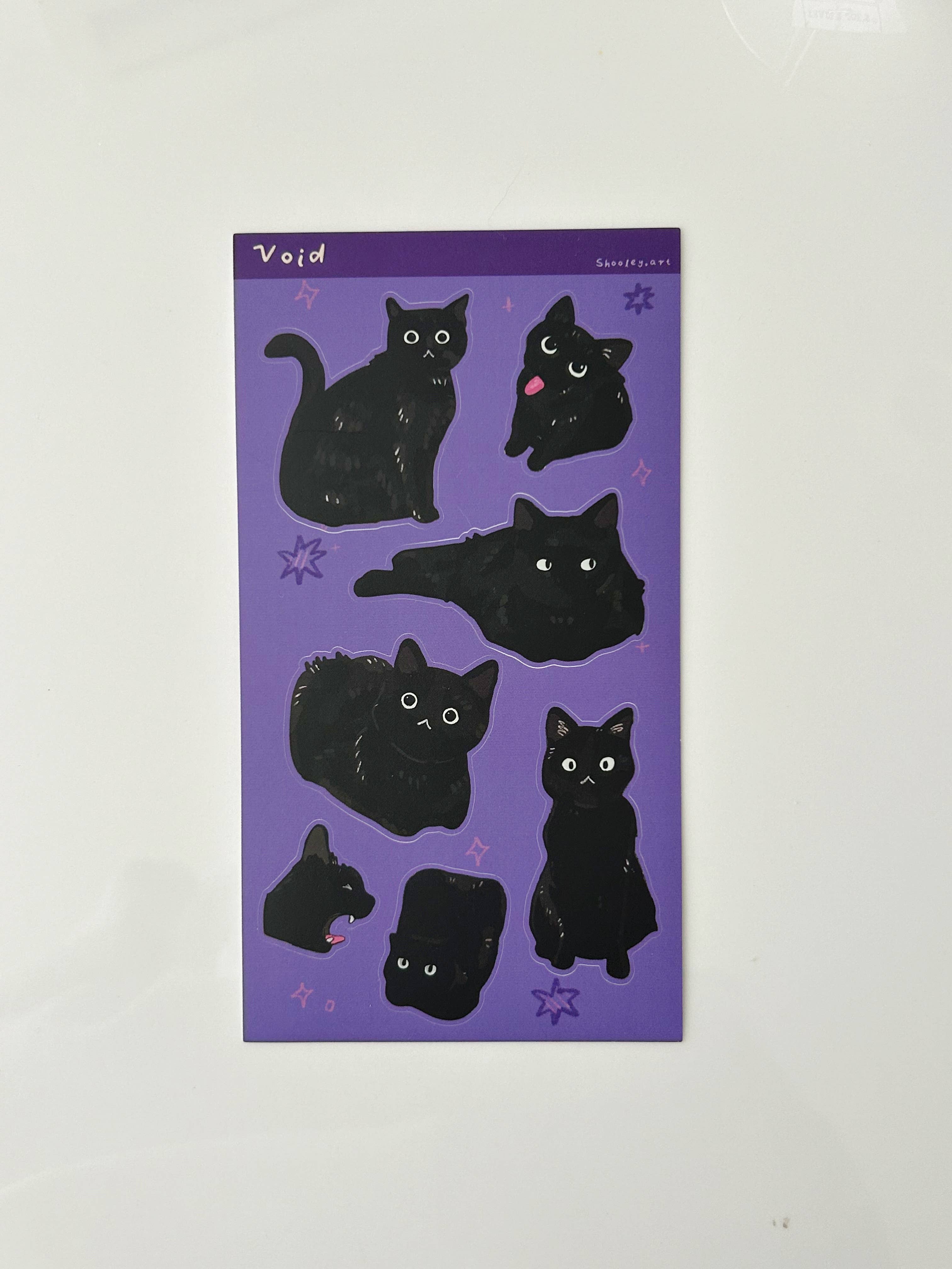 Black Cat Vinyl Sticker Sheet