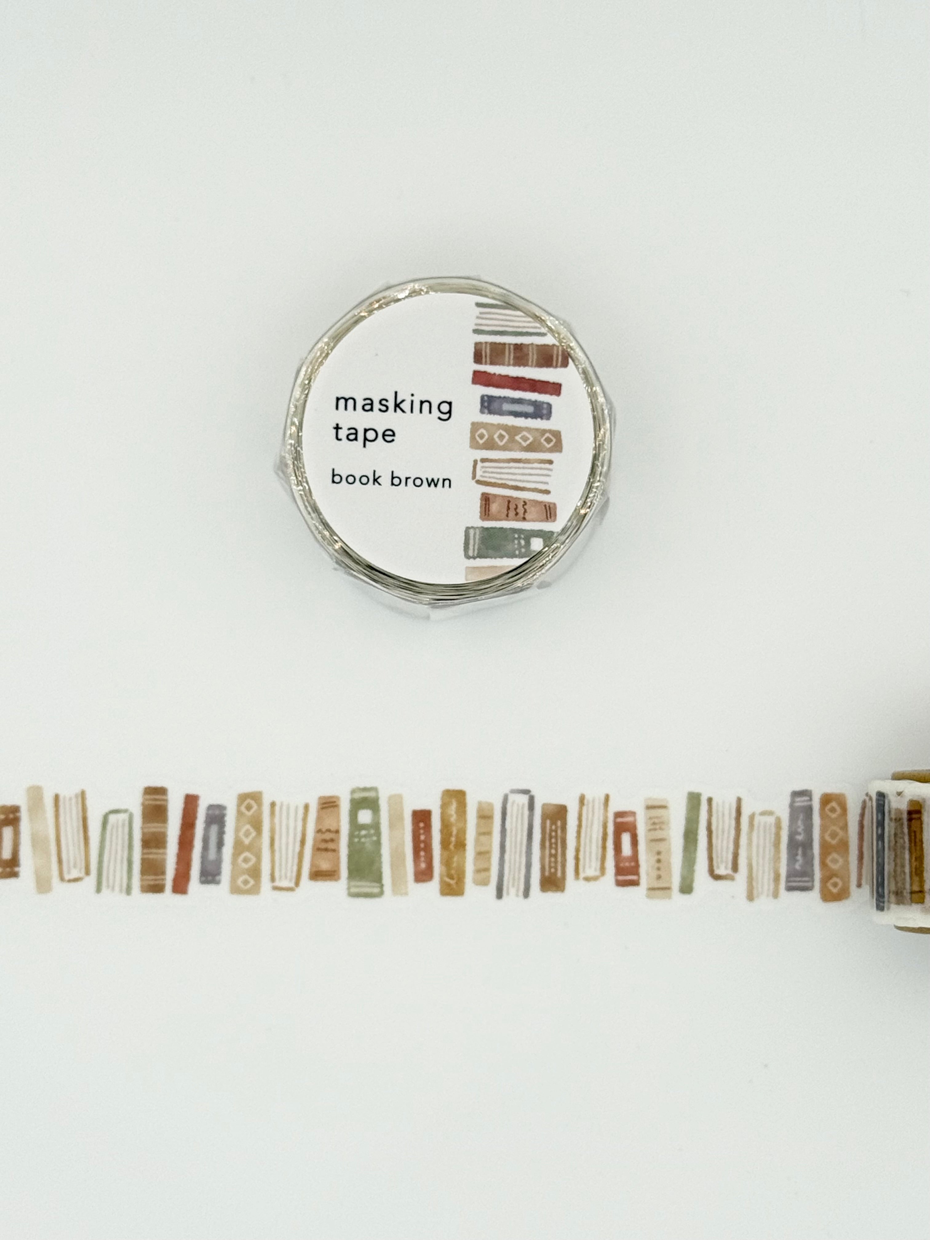 Mind Wave Die-cut Washi Masking Tape - Brown Books