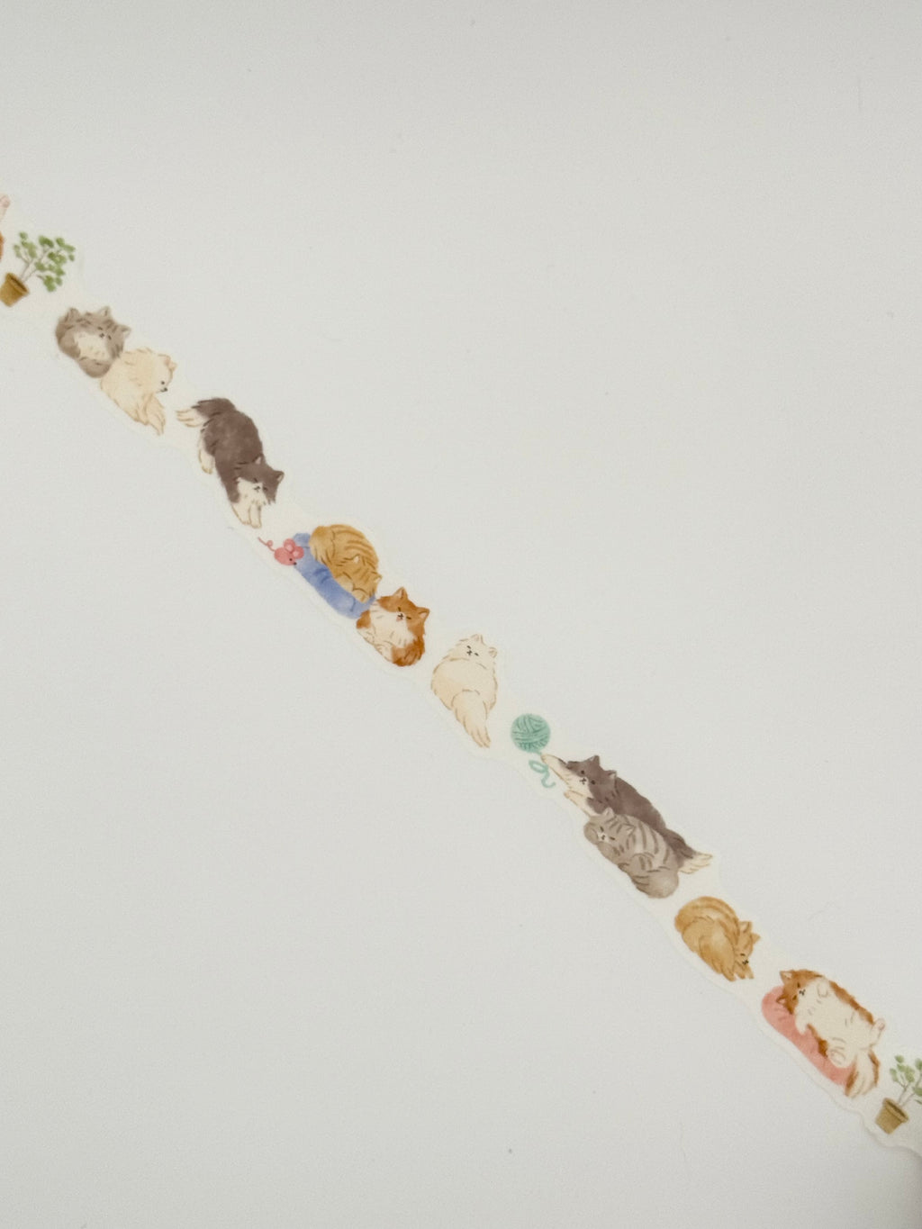 Mind Wave Die-Cut Washi Masking Tape - Naptime Family - Long-haired Cats