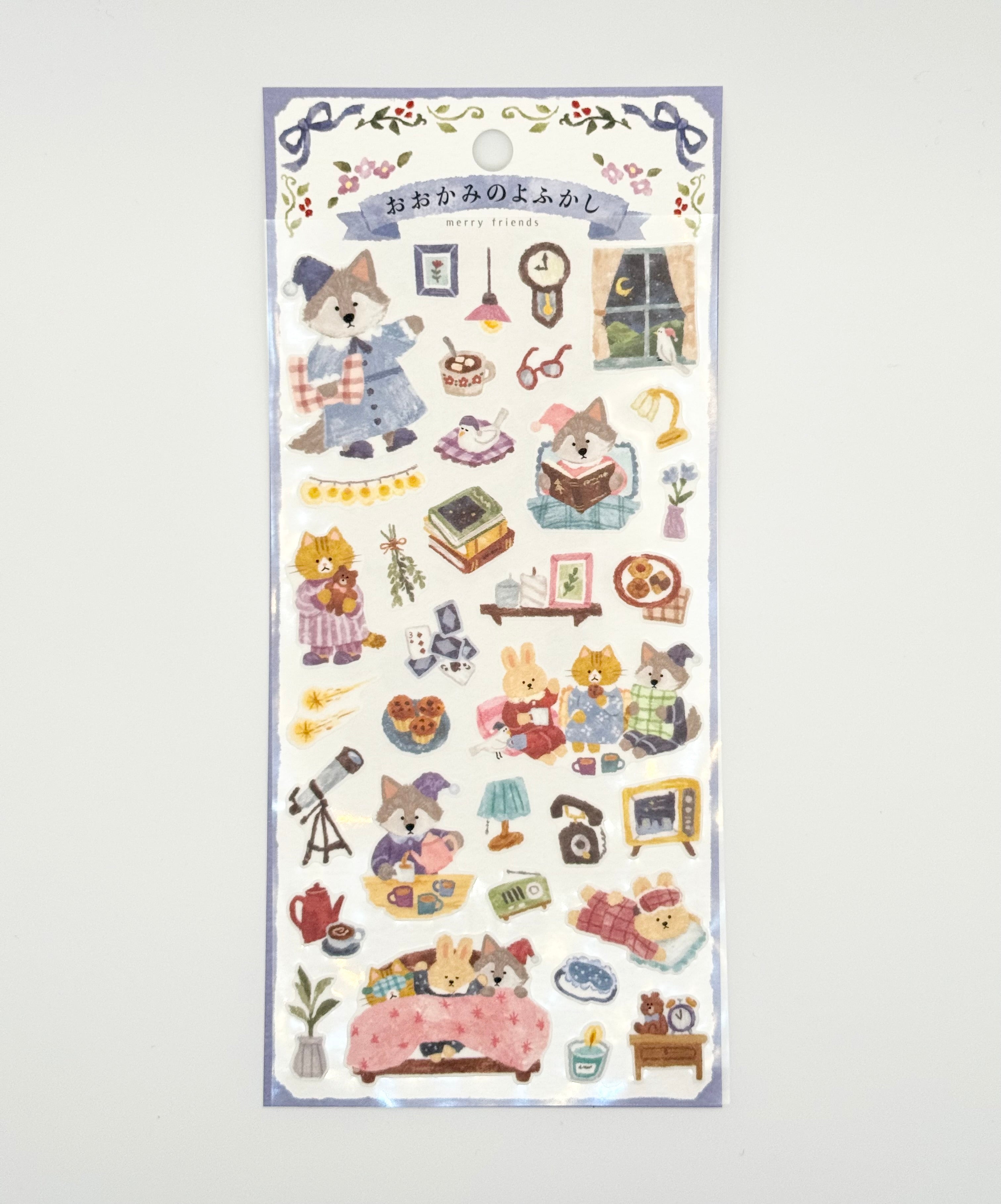MindWave Kitera Sticker Sheet - Merry Friends Series - Ookami no Yofukashi