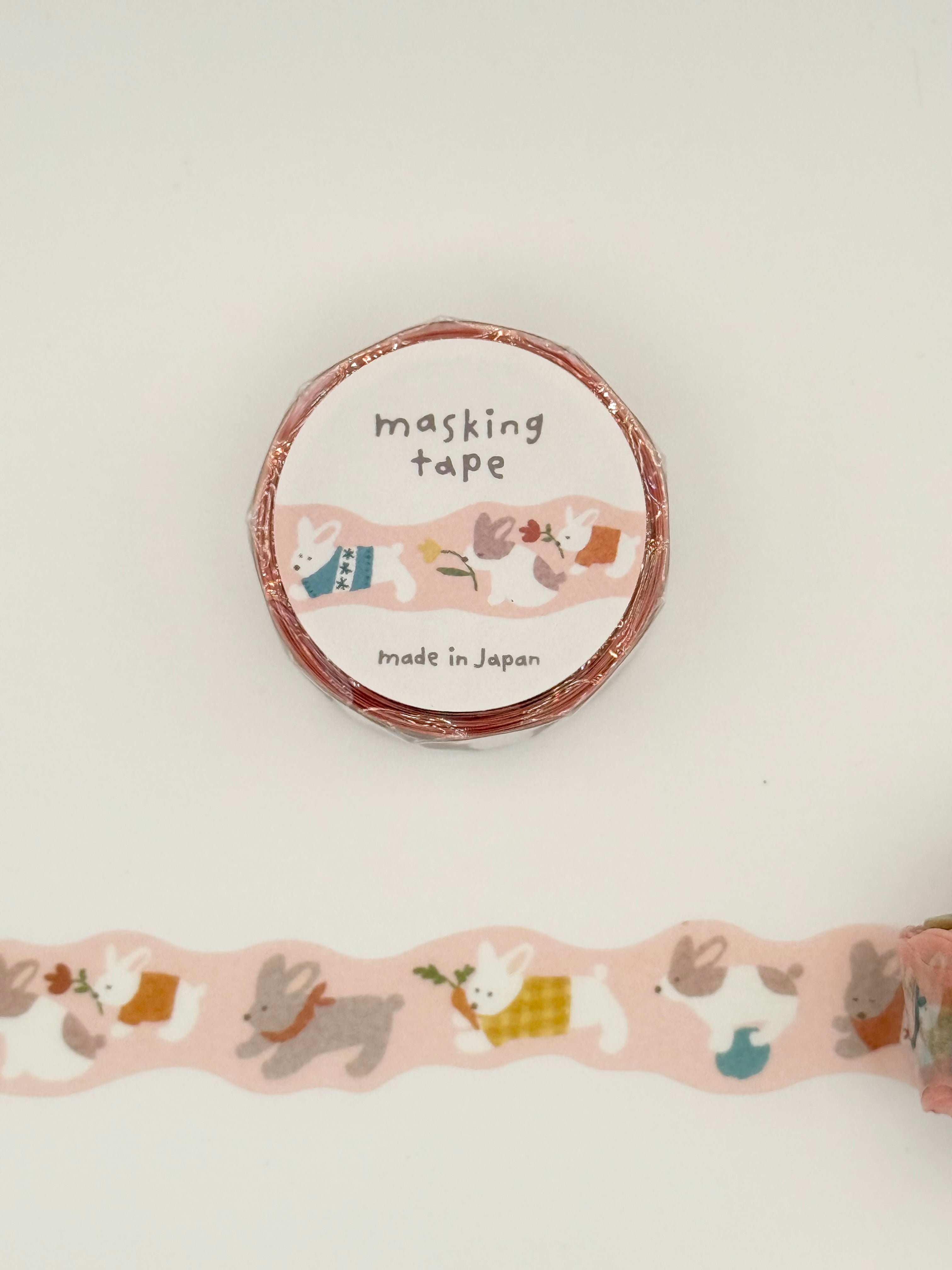 Mind Wave Die-cut Washi Masking Tape - Running Rabbits