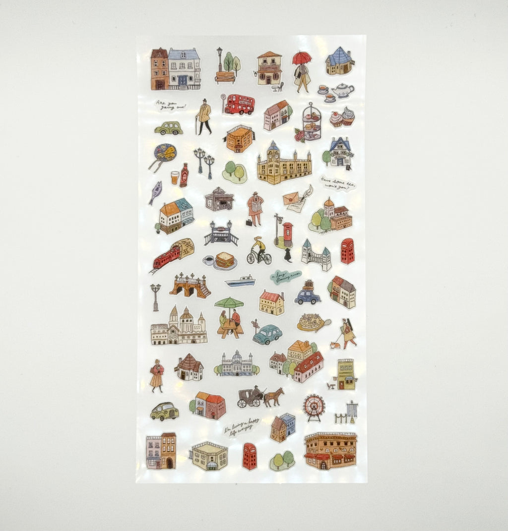 Machi Map Sticker Sheet - Brown City