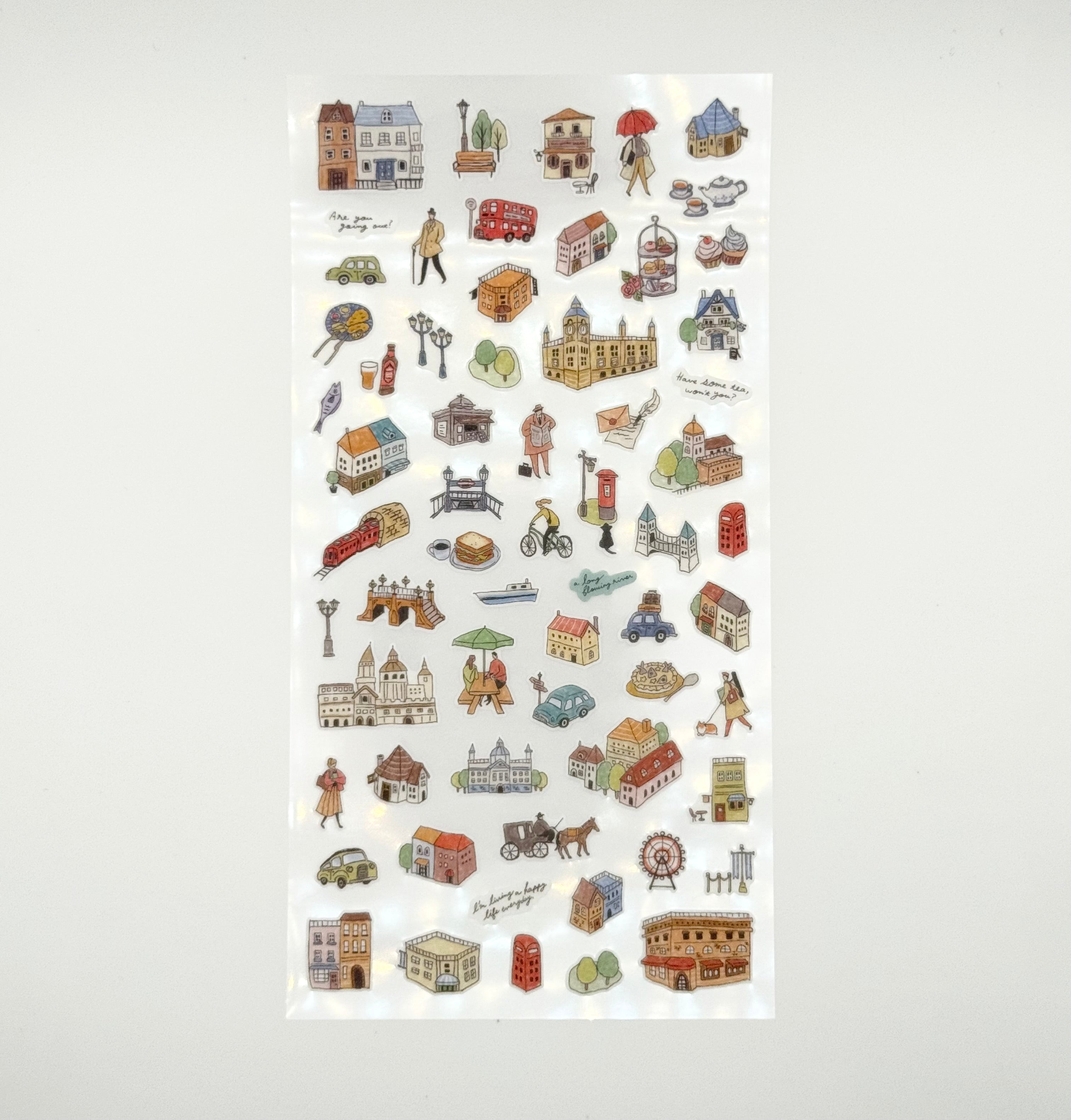 Machi Map Sticker Sheet - Brown City