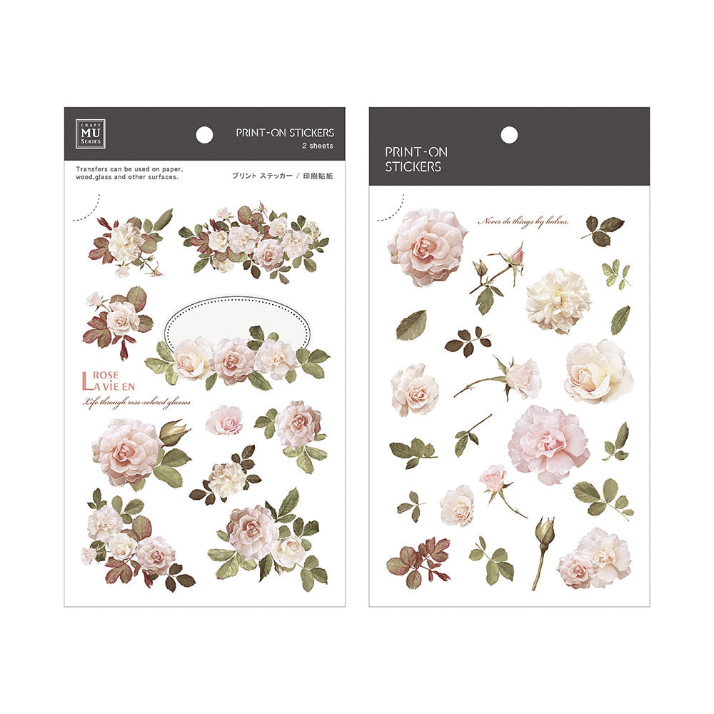MU Lifestyle - Print-On Stickers / 034 - White Roses