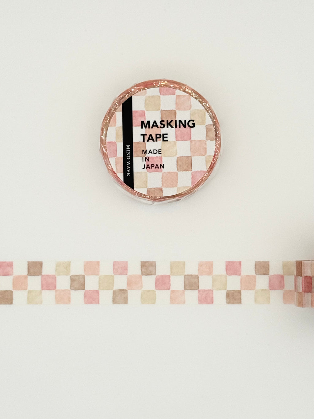 Mind Wave Washi Masking Tape - Pattern Checks - Pink & Brown