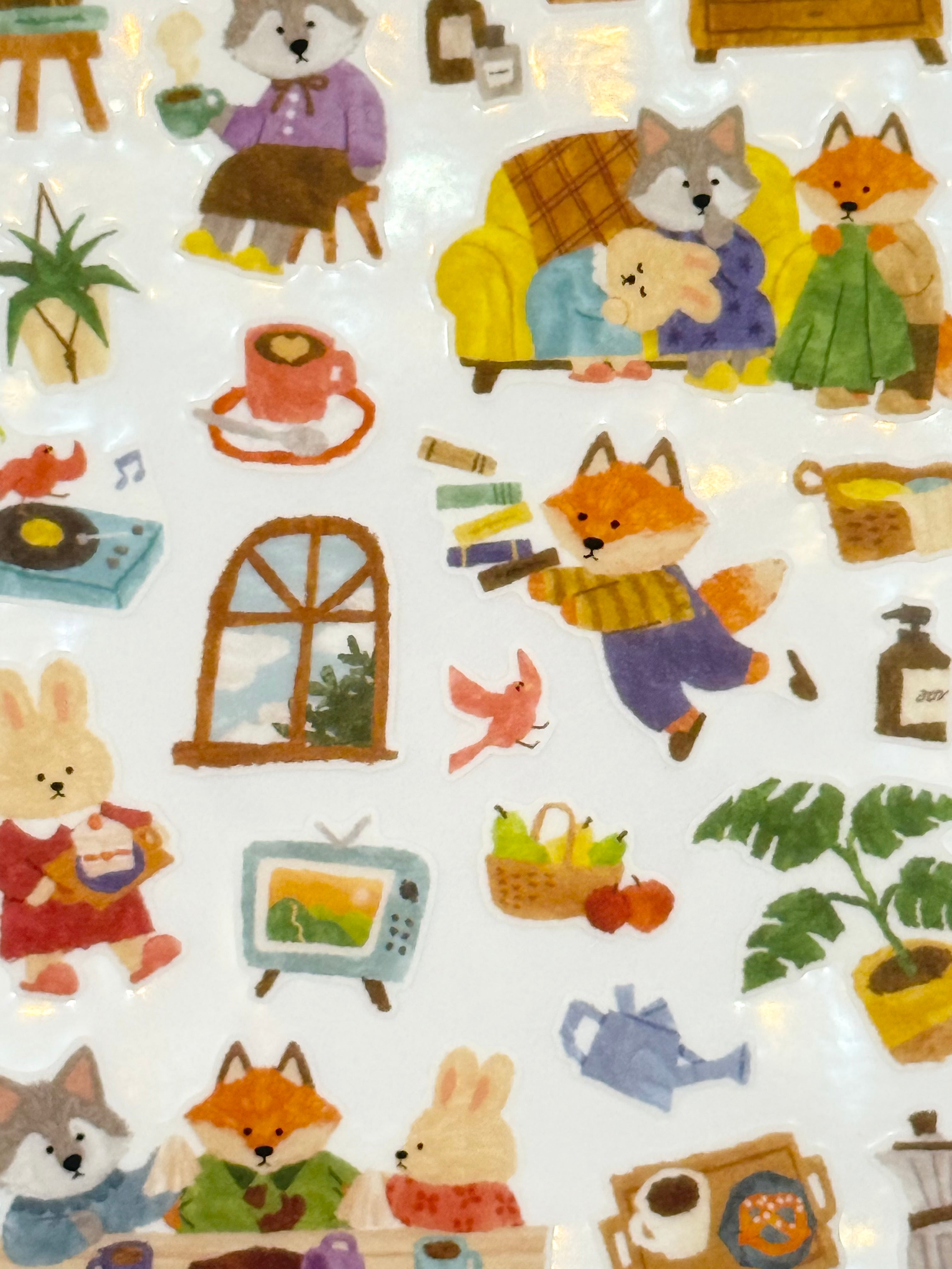 MindWave Kitera Sticker Sheet - Merry Friends Series - Kitsune no Omotenashi