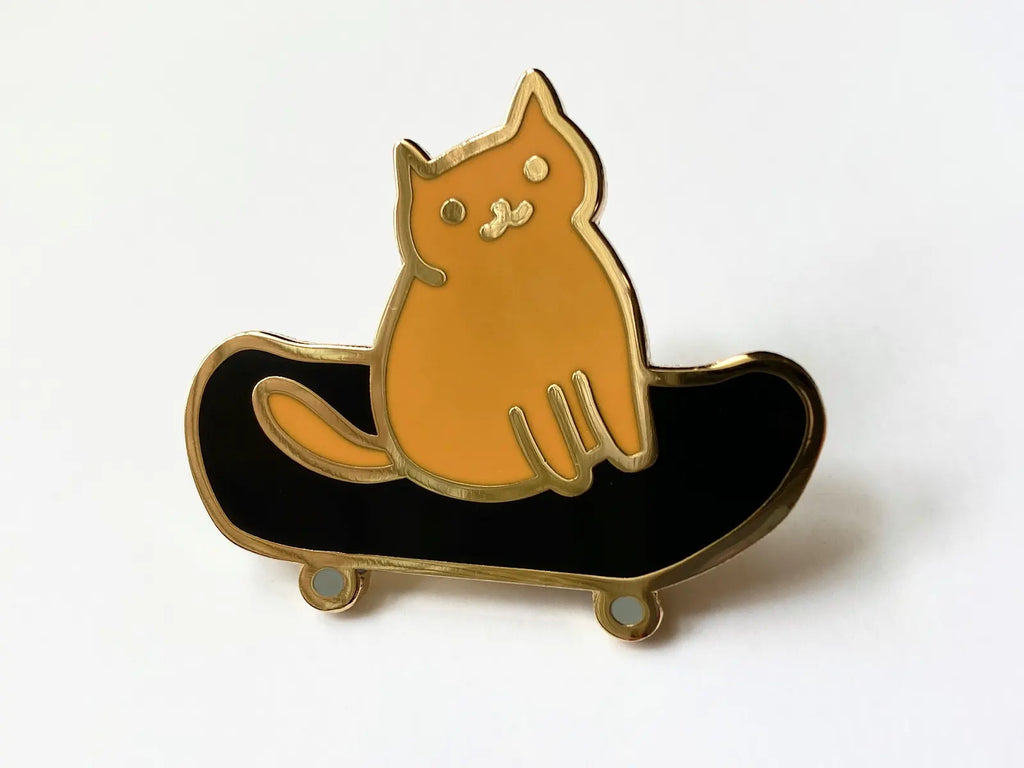 Cat on Skateboard Enamel Pin