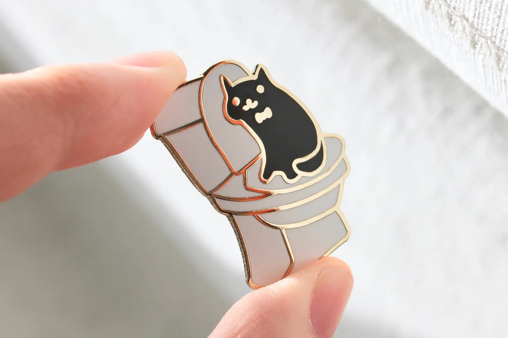 Cat on Toilet Enamel Pin