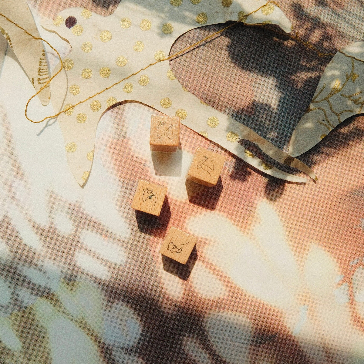 Wooden Stamp Set of 4 - Tiny Mikan Manta