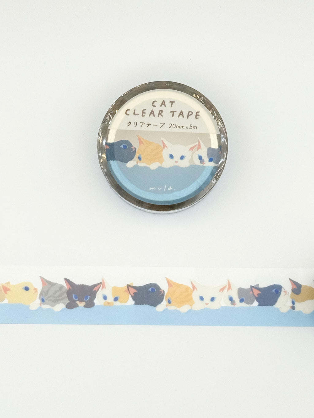 mula x RYURYU Clear Tape - Kitties Blue