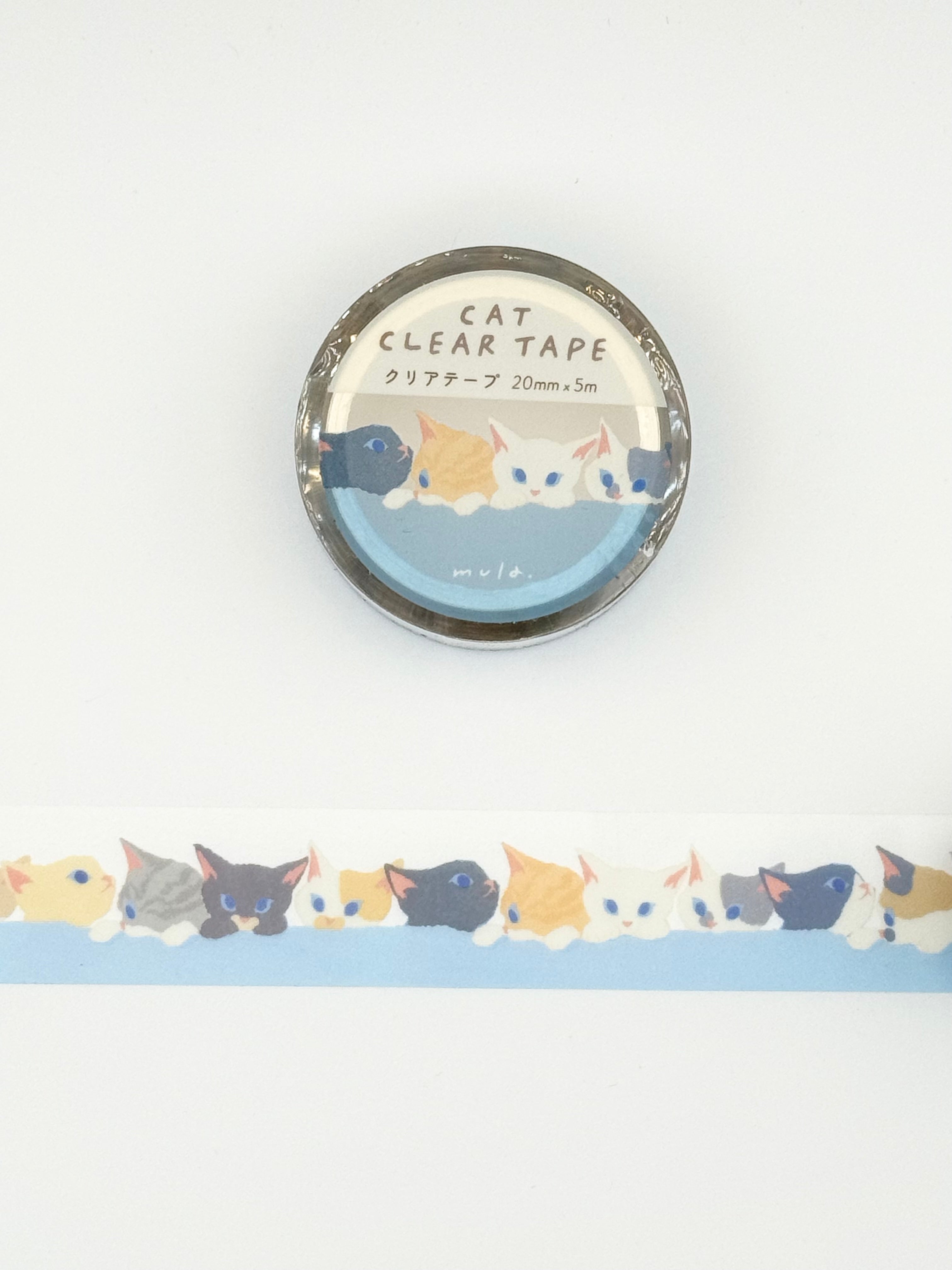 mula x RYURYU Clear Tape - Kitties Blue