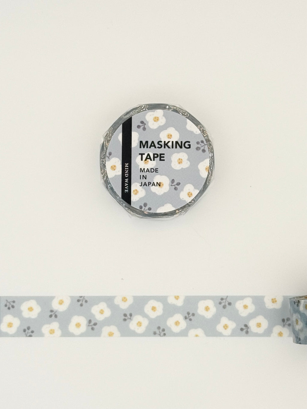 Mind Wave Masking Washi Tape - White Flowers on Blue