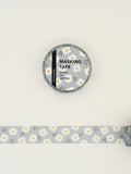Mind Wave Masking Washi Tape - White Flowers on Blue