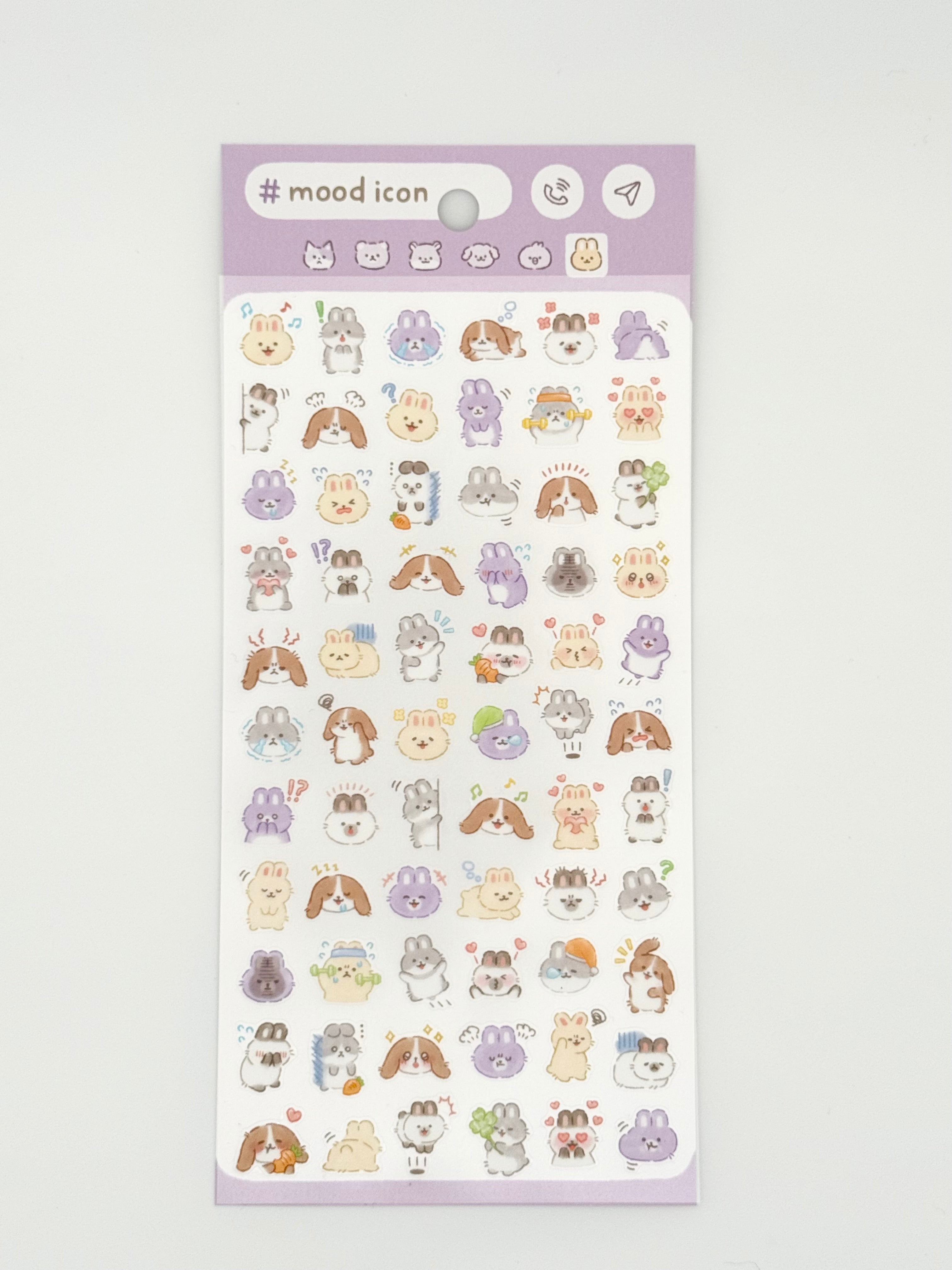 MindWave Mood Icon Sticker Sheet - Rabbits
