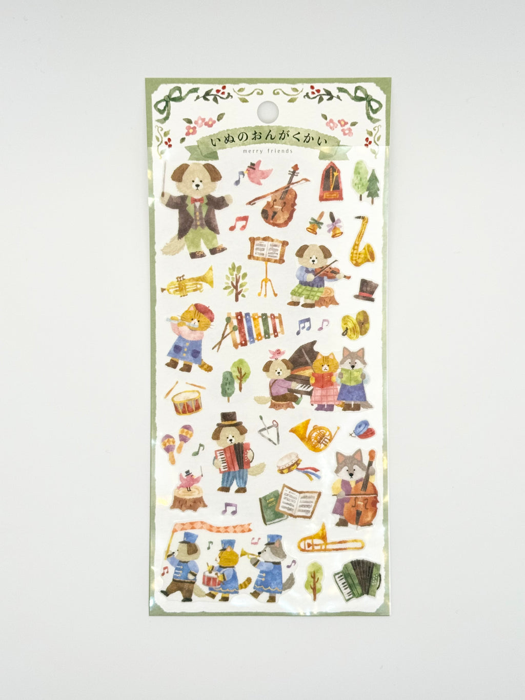 MindWave Kitera Sticker Sheet - Merry Friends Series - Inu no Ongakukai