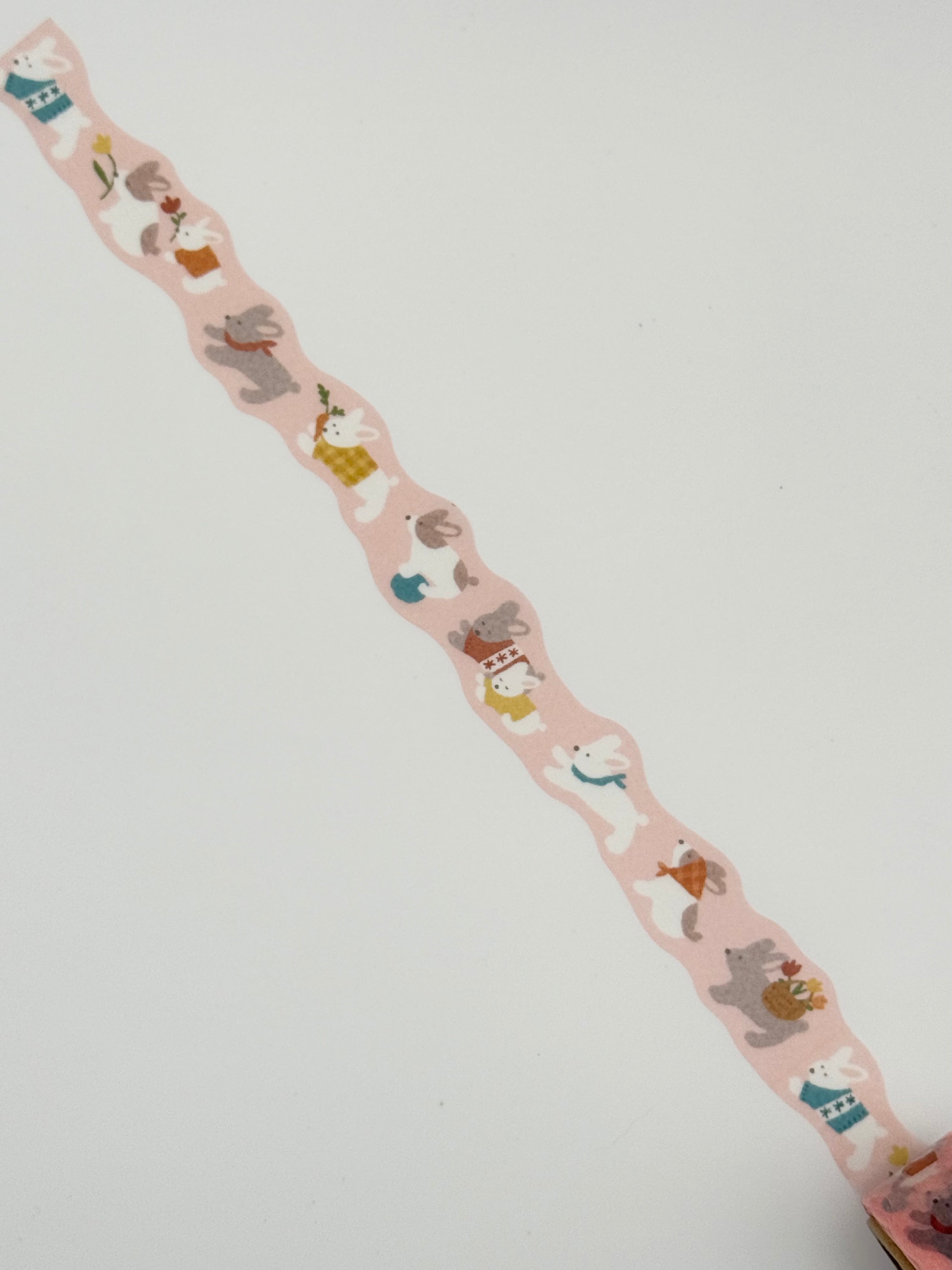 Mind Wave Die-cut Washi Masking Tape - Running Rabbits
