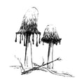 Mushroom Ink Cap Vinyl Sticker