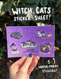 Witch Cats Waterproof Vinyl Sticker Sheet