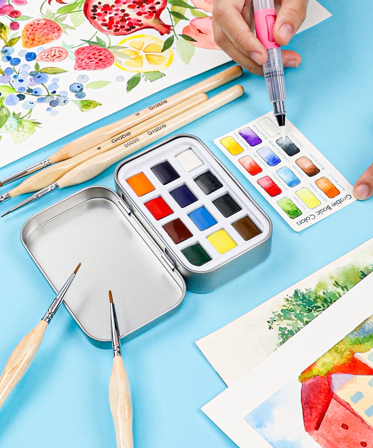 Grabie - Travel Size Watercolor Pocket Set