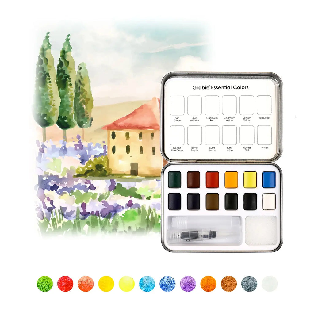 Grabie - Travel Size Watercolor Kit with Brush