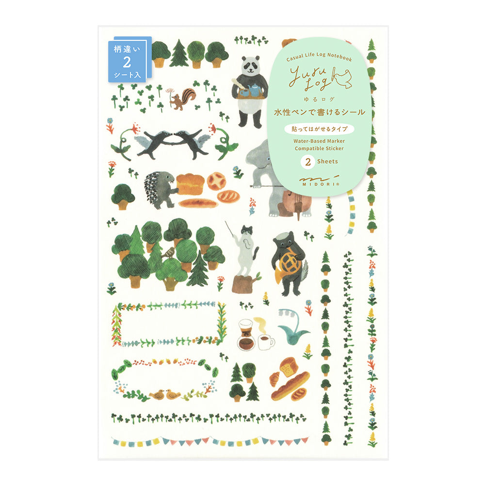 Yuru Log Sticker Sheet - Forest Animal