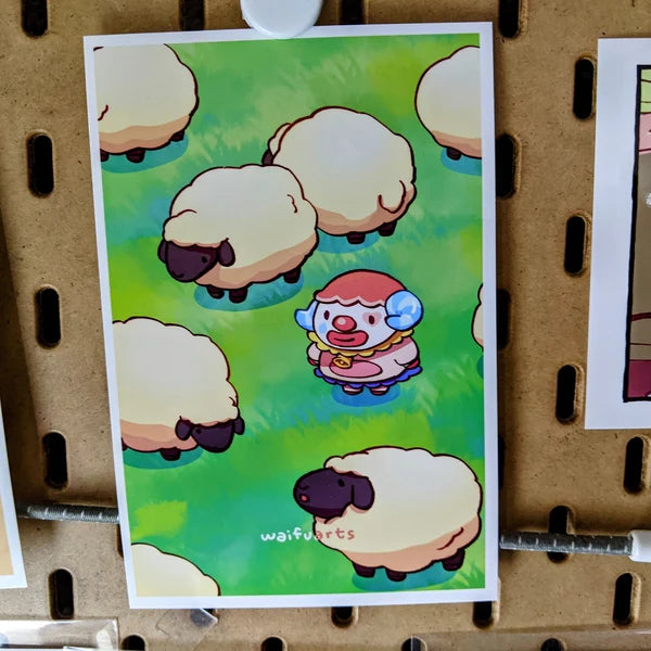 Clown Among the Sheep Print