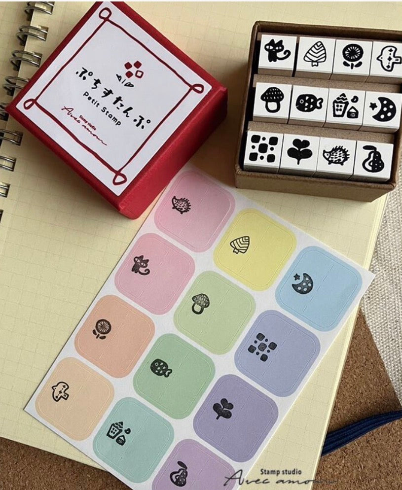 Avec Amour Petit Stamp 12 pc - Scandinavian