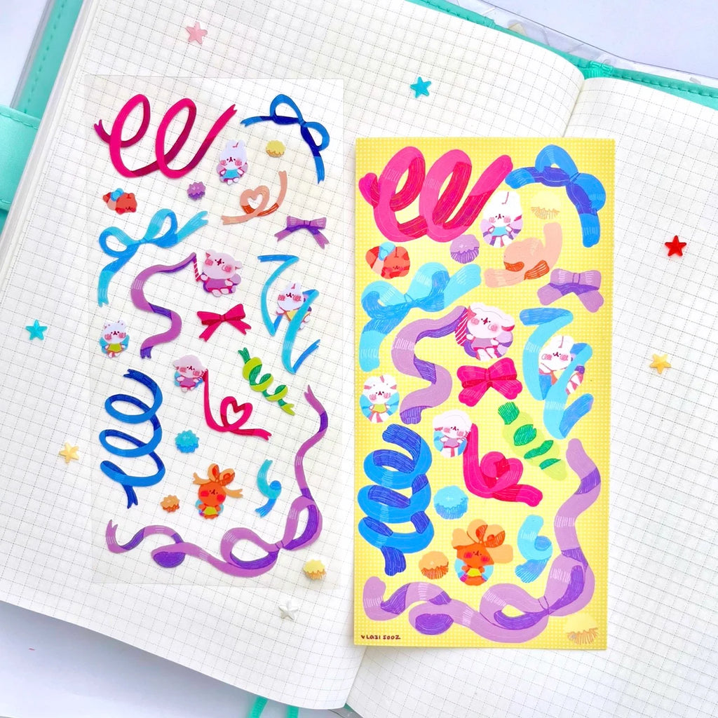 Ribbons Deco Sticker Sheet