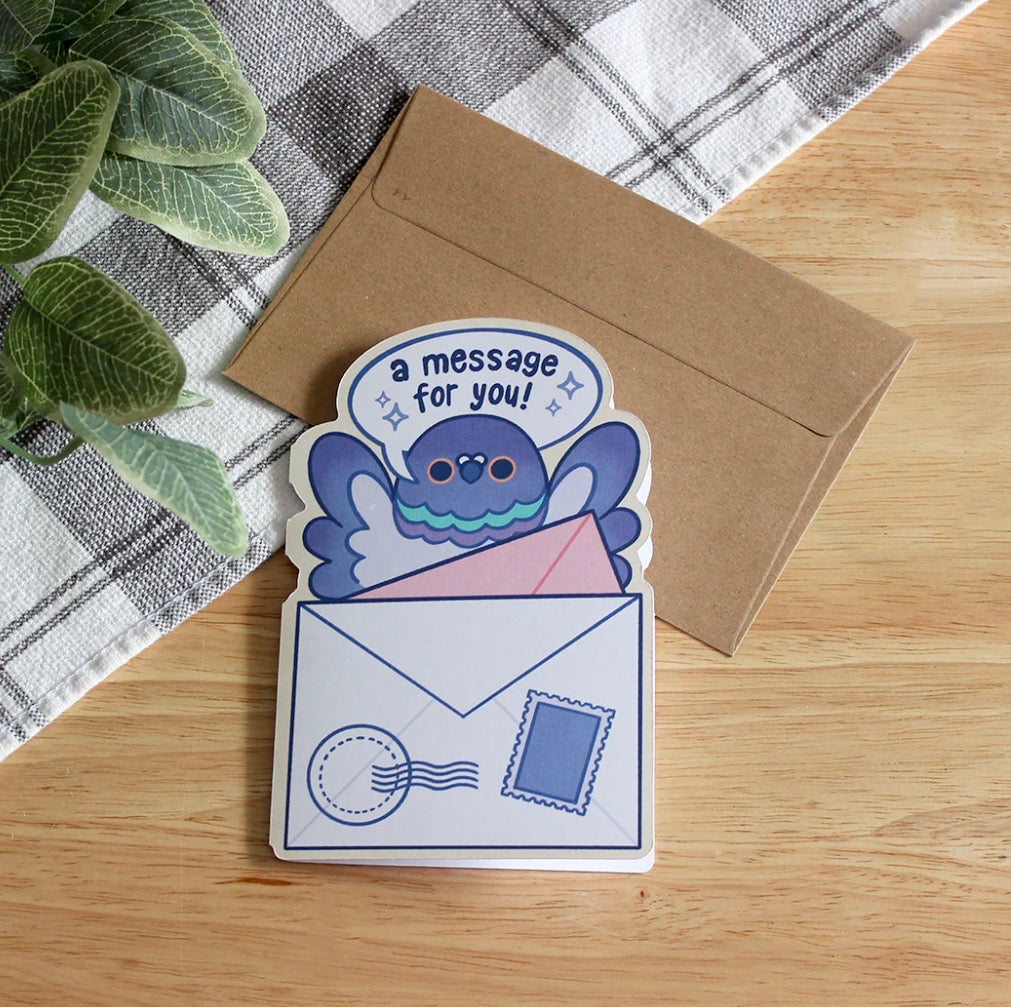 Pigeon Message Greeting Card