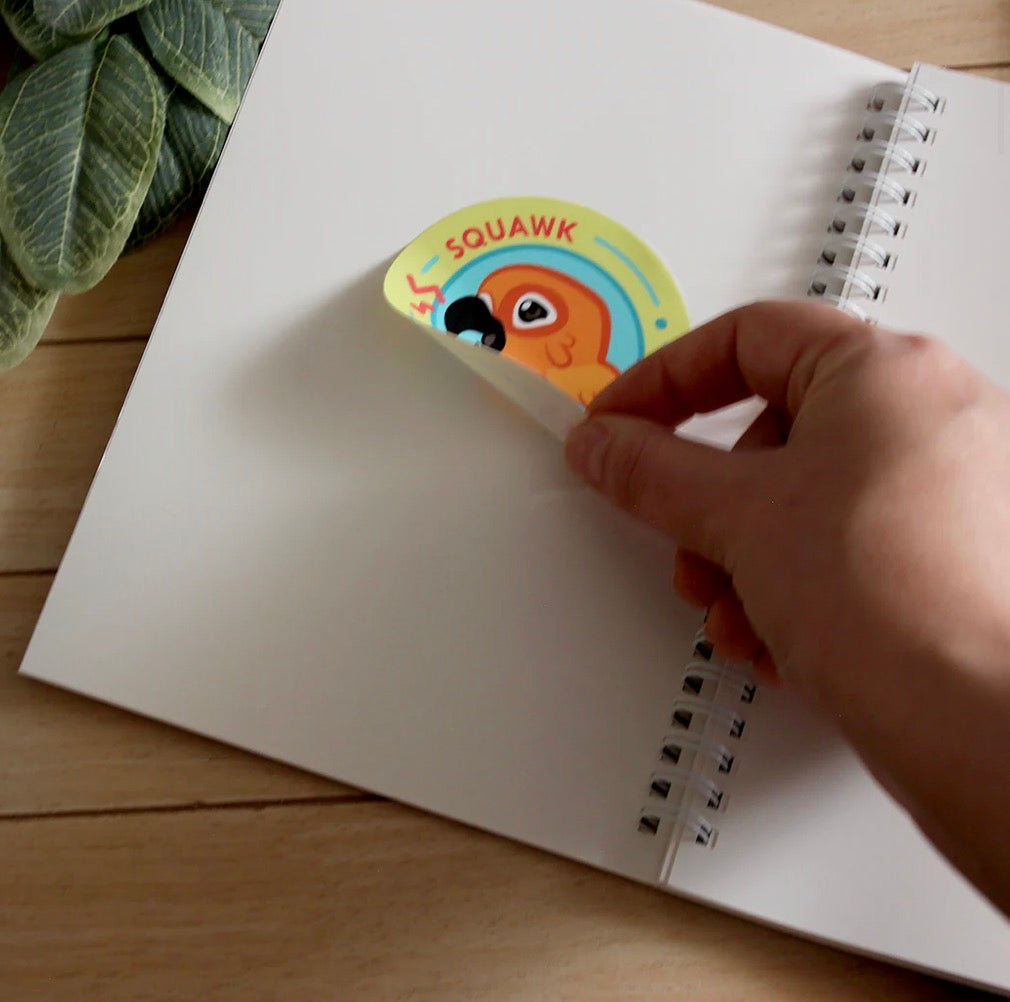 Bird Squares Reusable Sticker Book