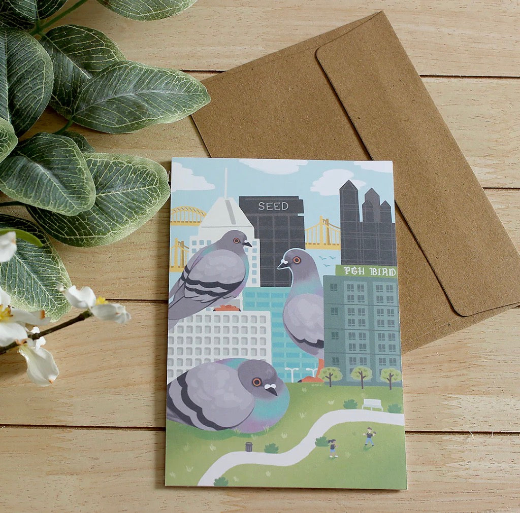 PGH Pigeons Greeting Card