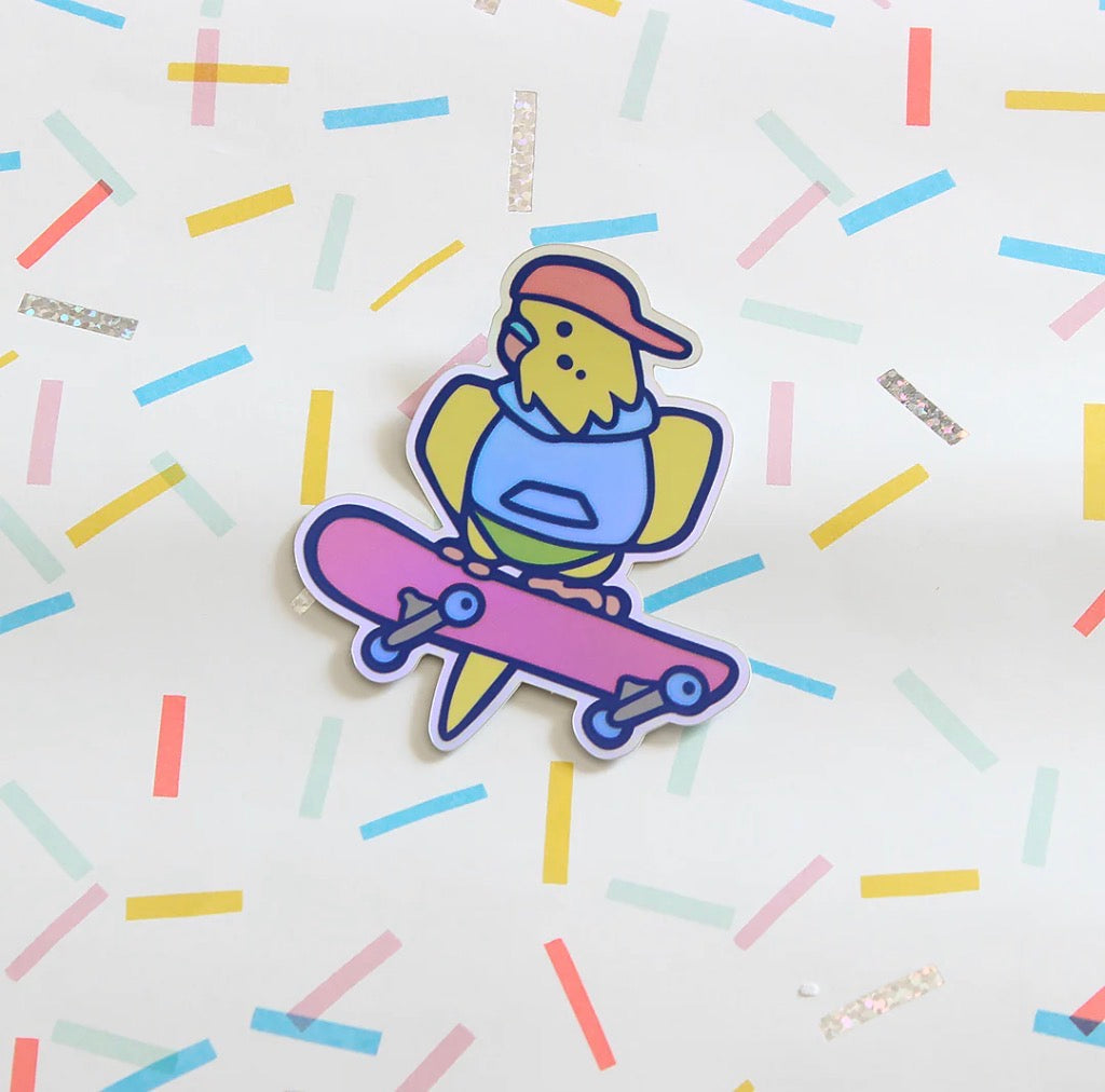 Skater Bird Vinyl Sticker
