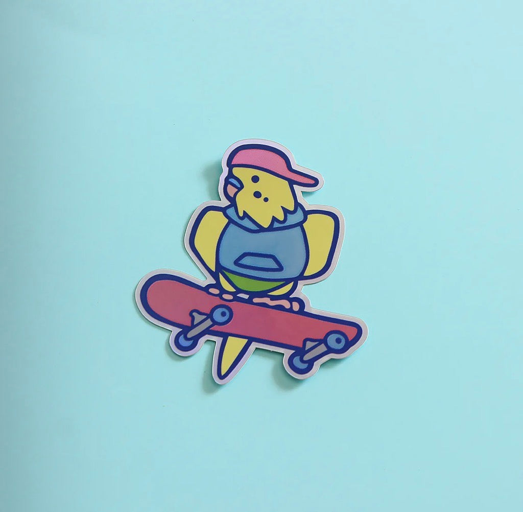 Skater Bird Vinyl Sticker