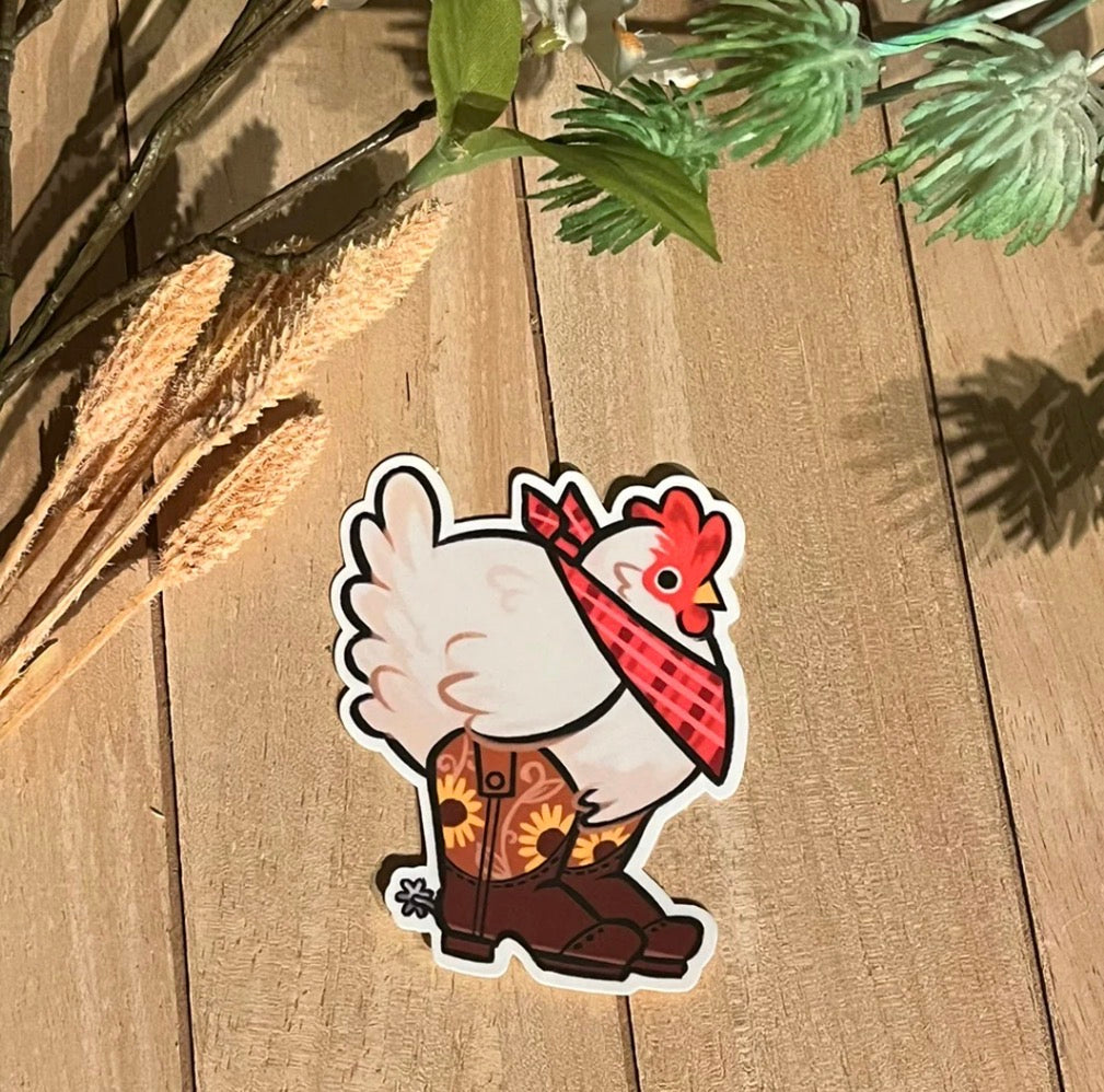 Sunflower Chicken Vinyl Sticker