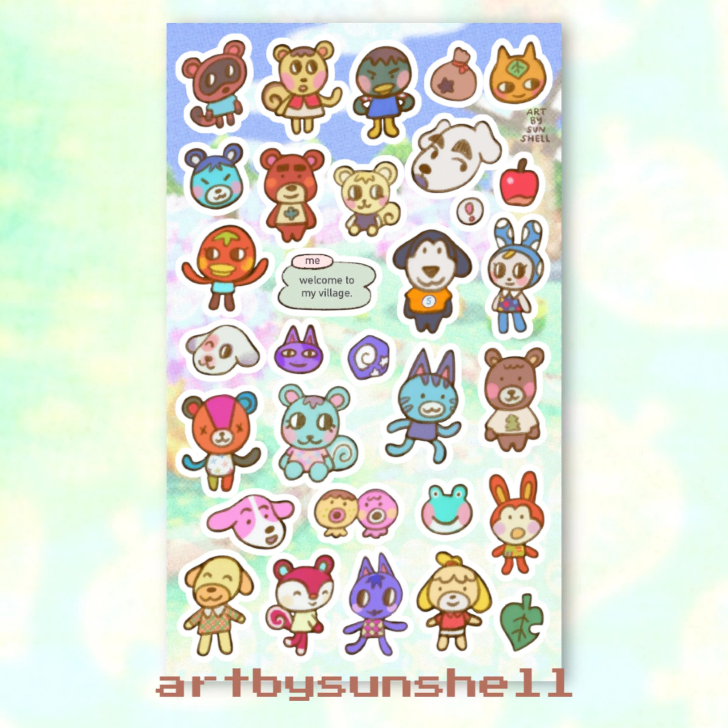 animal villagers Sticker Sheet