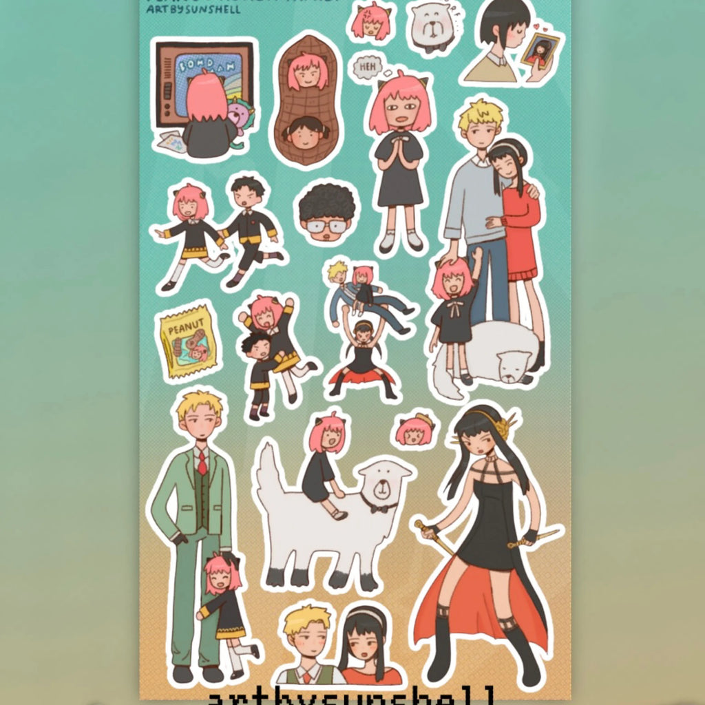 peanut action family Sticker Sheet