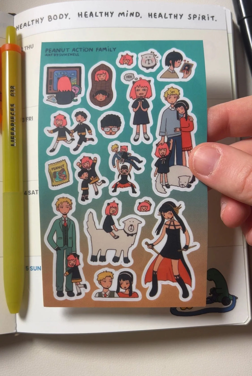 peanut action family Sticker Sheet