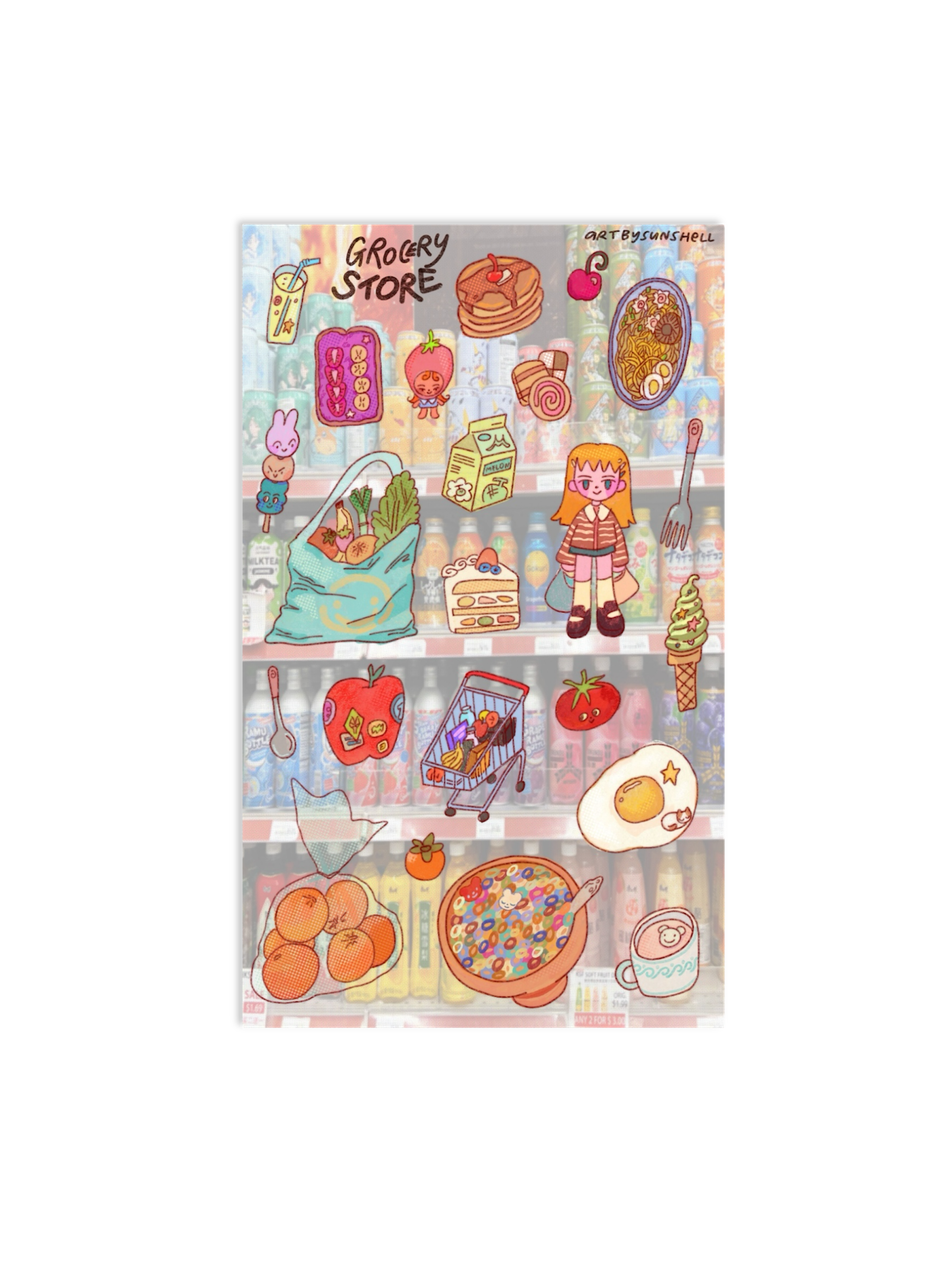 grocery store Sticker Sheet