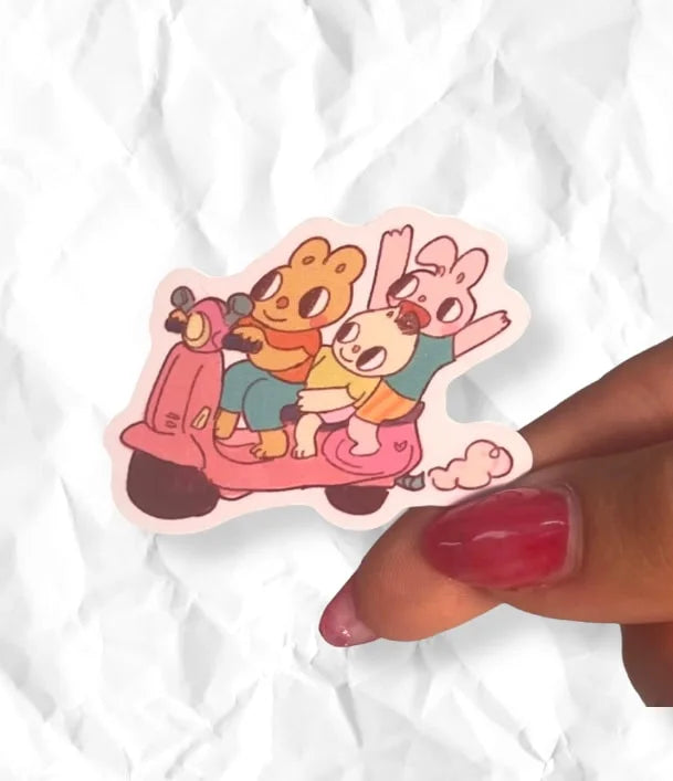 guys on a bike Vinyl Sticker