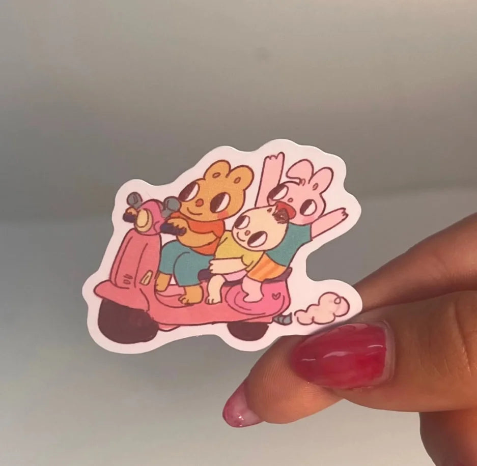 guys on a bike Vinyl Sticker