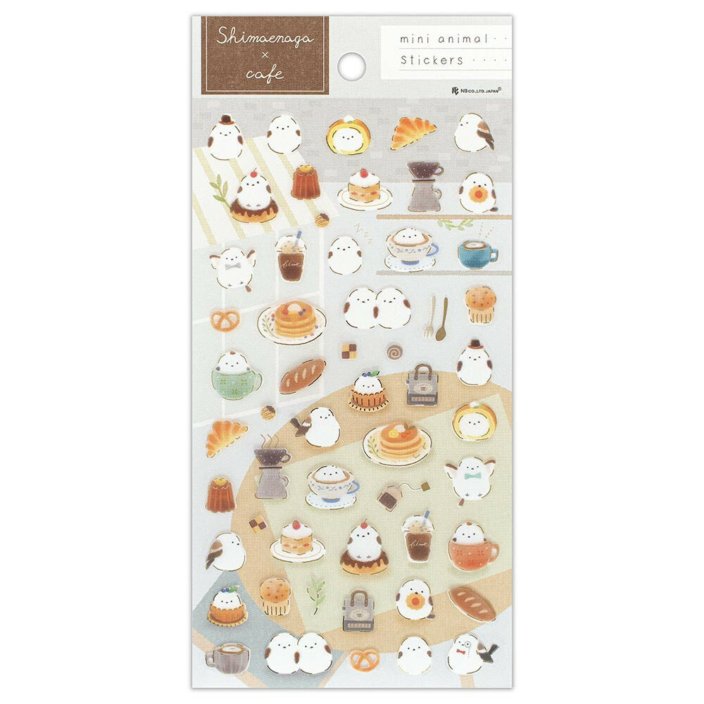 NB Mini Animal Sticker Sheets - Shimaenaga x Cafe