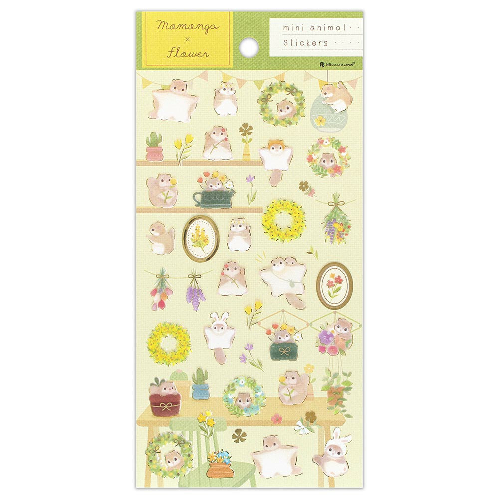 NB Mini Animal Sticker Sheets - Momonga x Flower