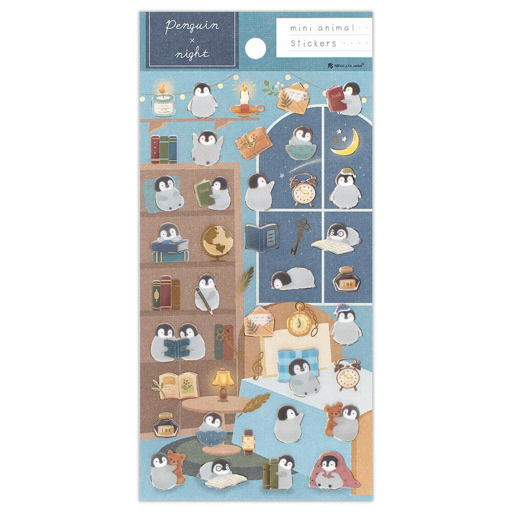 NB Mini Animal Sticker Sheets - Penguin x Night