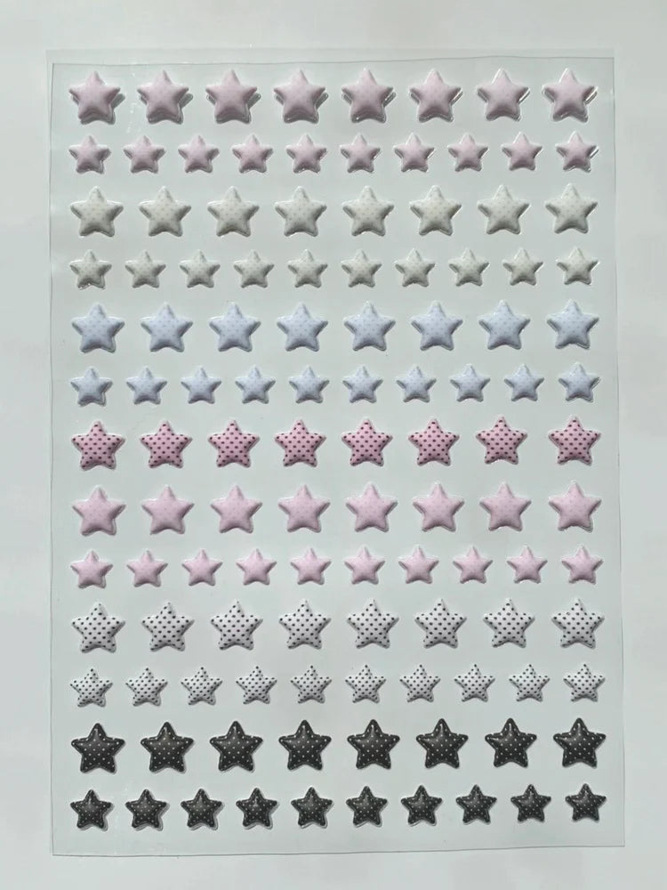 Polka Dot Stars Puffy Sticker Sheet