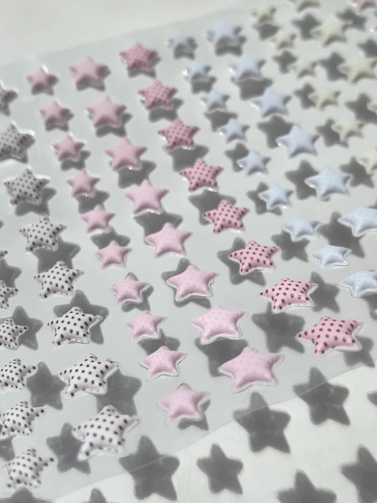 Polka Dot Stars Puffy Sticker Sheet